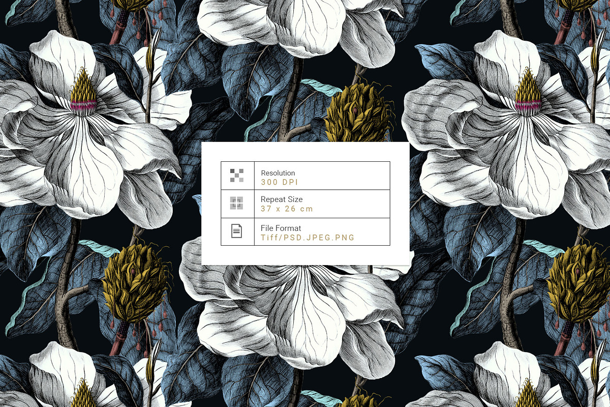 Magnolia Luxe Botanical Pattern., a Pattern Graphic by TSTUDIO (Photo 4 of 11)