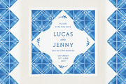 Blue Tiles Wedding Invitation Bundle, an Invitation Template by Wedding Whippet (Thumbnail 4 of 10)