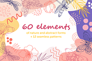 Organic natural set & patterns, a Pattern Graphic by museberry (Thumbnail 1 of 9)