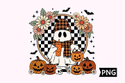 Cozy Fall Ghost with Pumpkins Art, a Seasonal Illustration by Creative Art (Thumbnail 1 of 3)