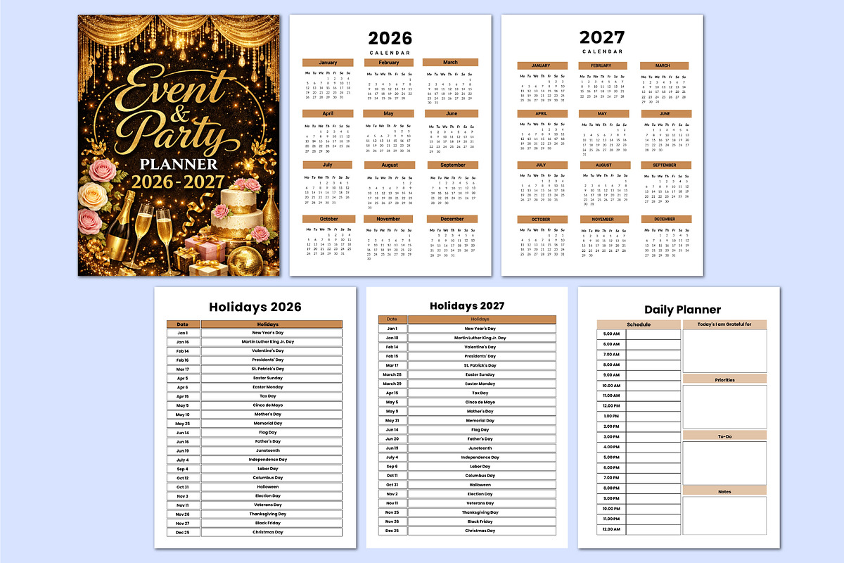 2026–2027 Event & Party Planner, a Stationery Template by Shumaya (Photo 2 of 5)