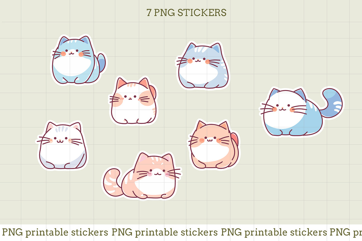 Dream Cats Sticker Pack, an Object Graphic by natalisart (Photo 2 of 5)