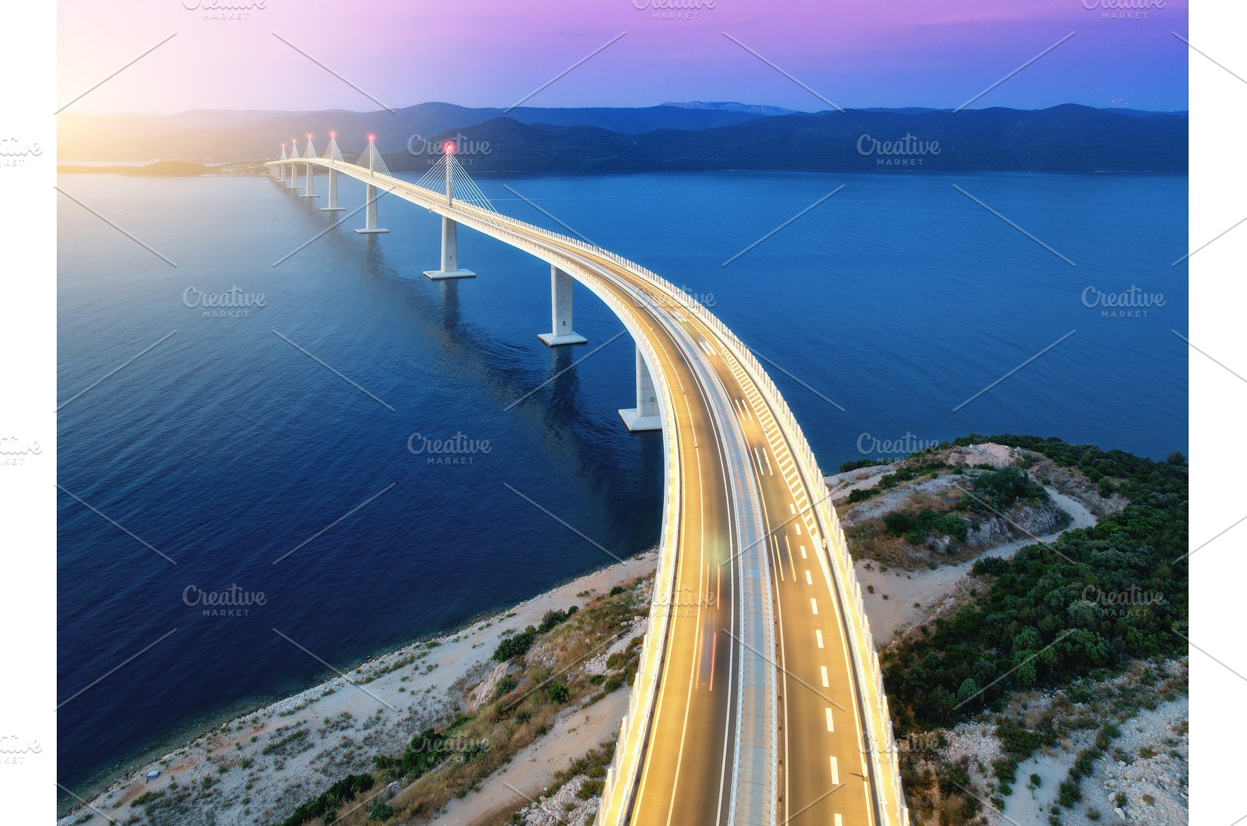 Aerial view of modern Peljesac, an Architecture Photo by den-belitsky
