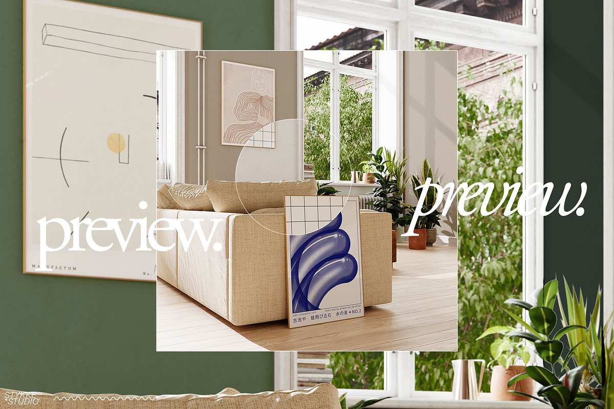 LENIS ROOM Natural Frame Mockup Set, a Household Mockup by Stykke Studio (Photo 11 of 58)