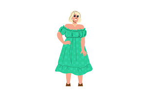 Smiling plus size woman wearing, an Object Illustration by pikepicture