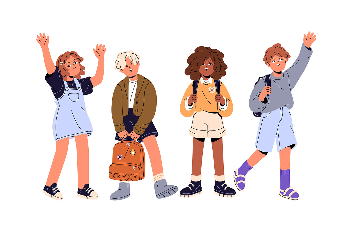 Teacher with kids. Back to school, an Education Illustration by PaperTrident (Photo 4 of 5)