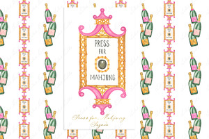 Press for Mahjong Pagoda | Champagne, an Education Illustration by LABFcreations