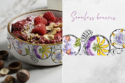 Smoothie bowls. Watercolor & ink art, a Food Illustration by MsFlaffy (Thumbnail 14 of 19)