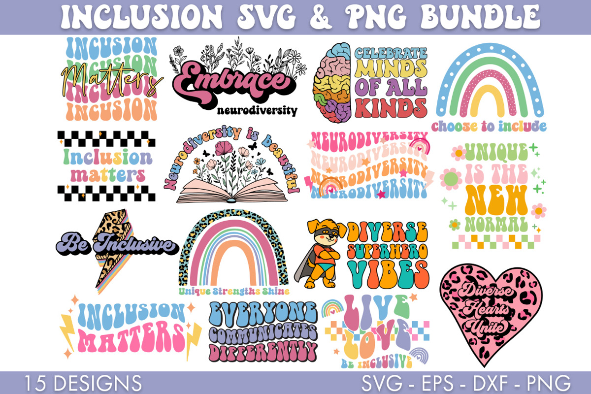 Inclusion Neurodiversity SVG Bundle, an Illustration by Freeling Design House (Photo 2 of 4)