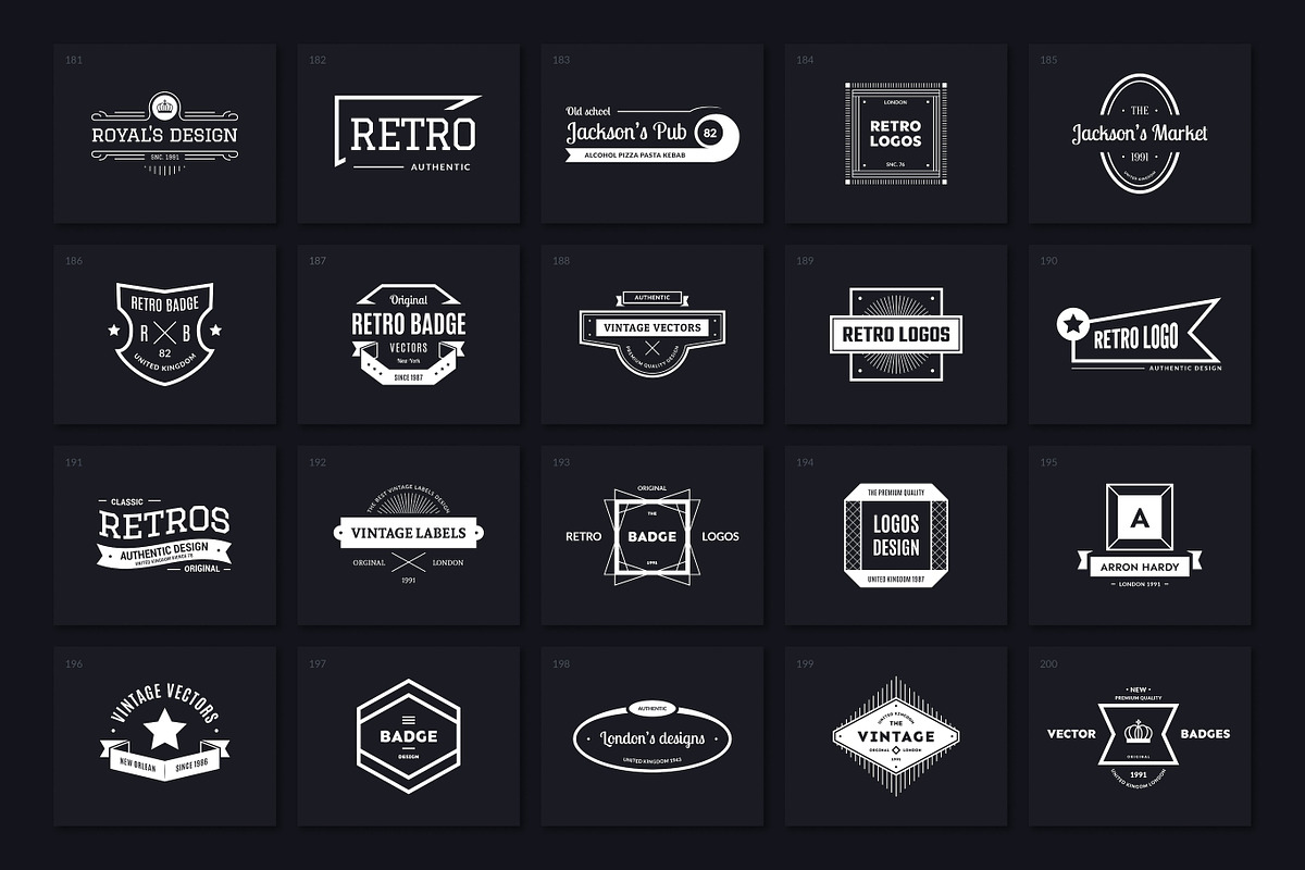 200 Vintage Logos, a Branding & Logo Template by Amito Vectors (Photo 11 of 11)