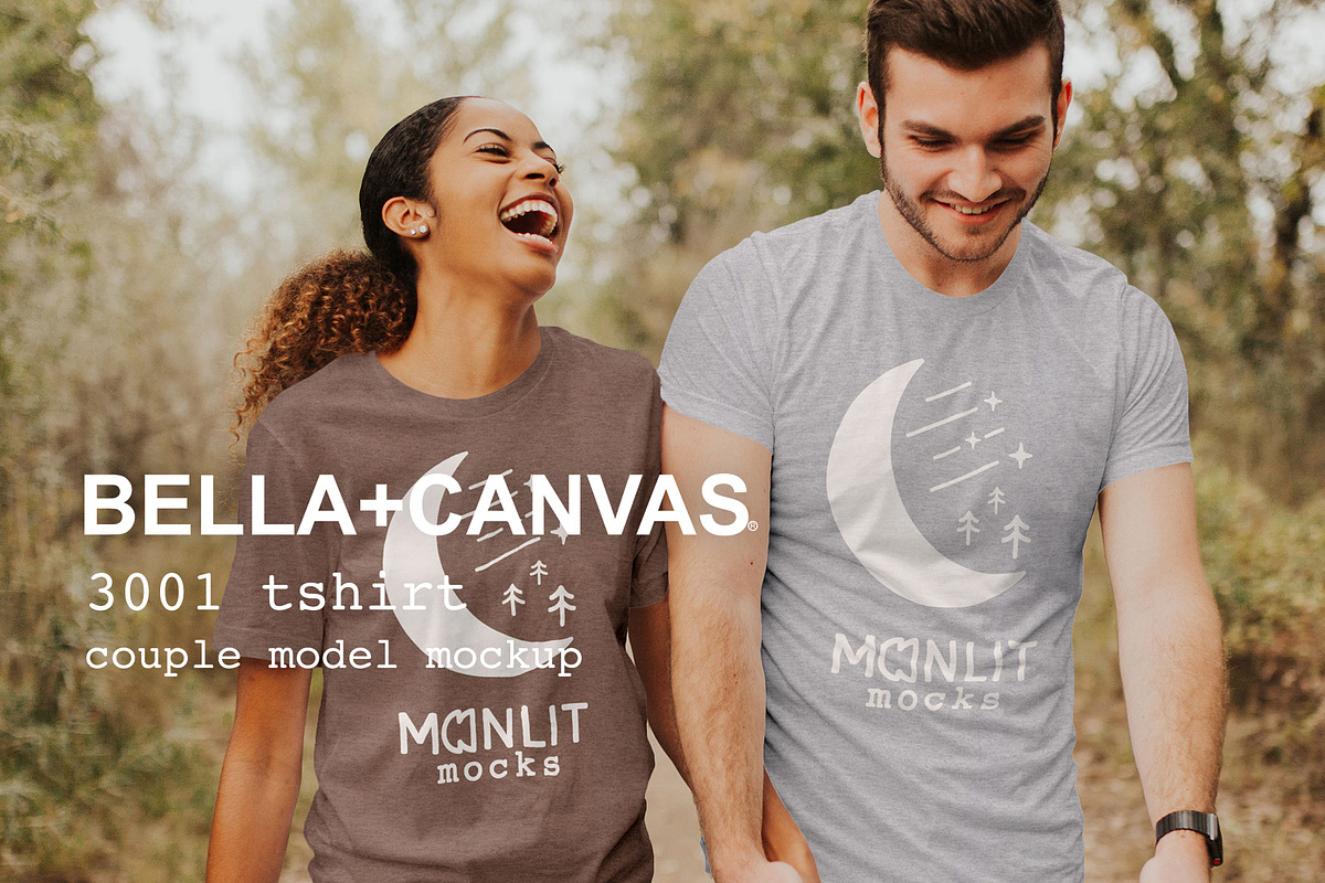 Bella Canvas 3001 Couple Mockup, a Shirt Mockup by Moonlit Mocks (Photo 1 of 6)
