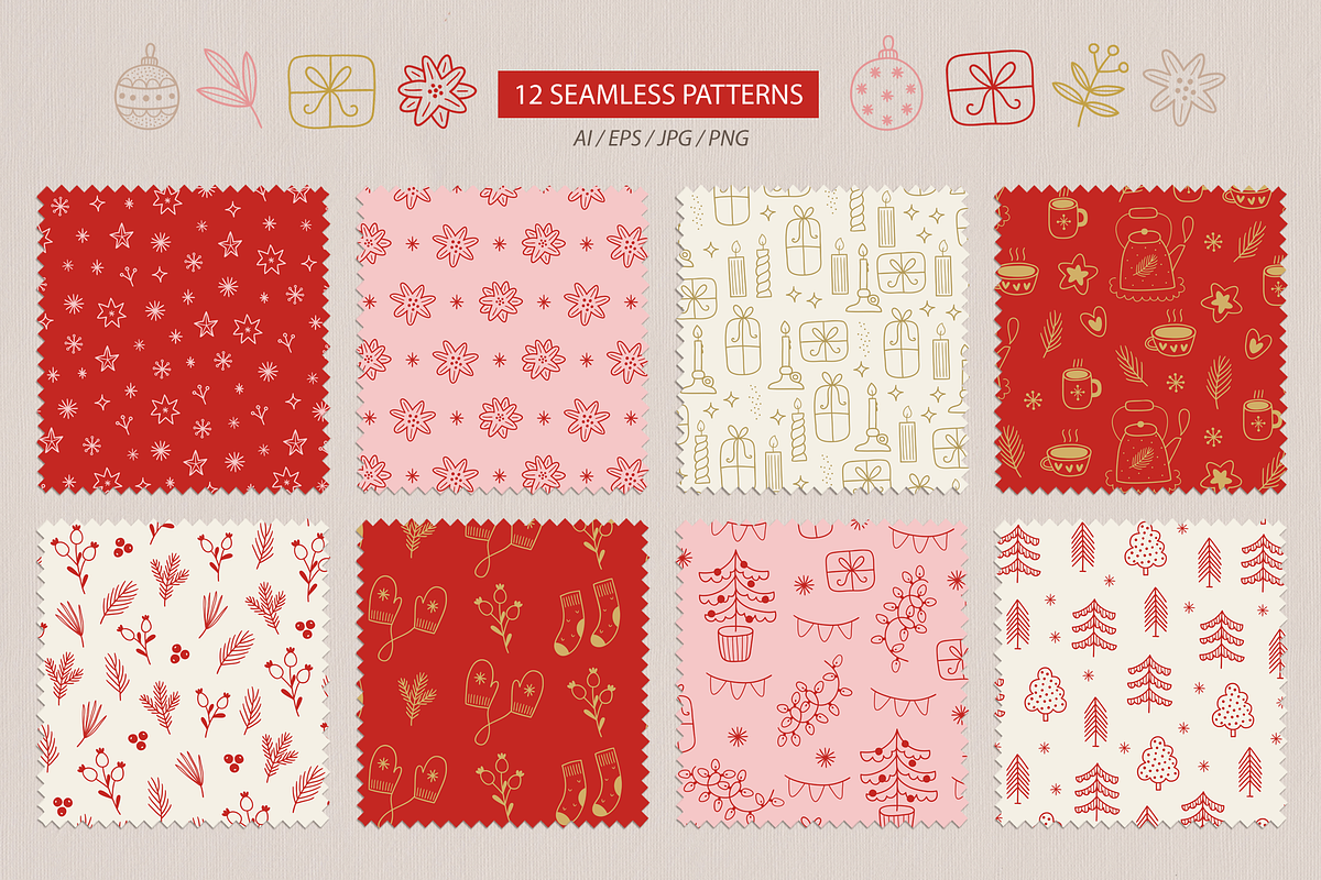 Hand Drawn Christmas Kit, a Seasonal Illustration by miumiu (Photo 3 of 15)