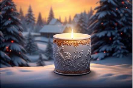 Festive Christmas candle winter, a Holiday Photo by Ylivdesign