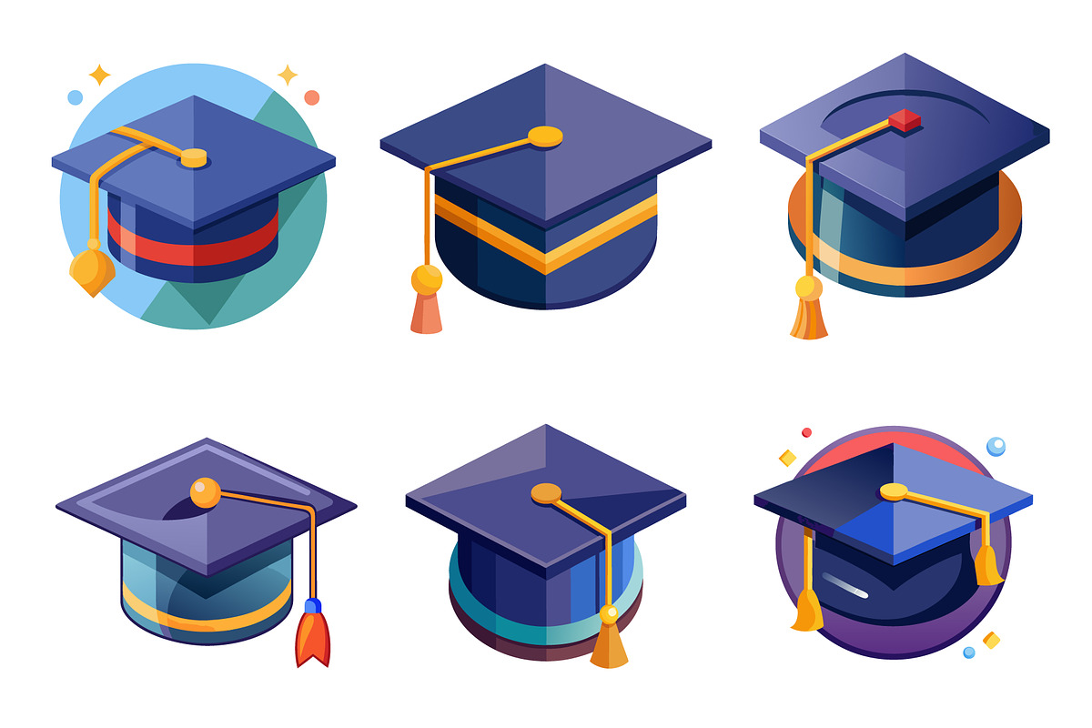 Graduating cap vector illustration, an Object Graphic by Billah Hub