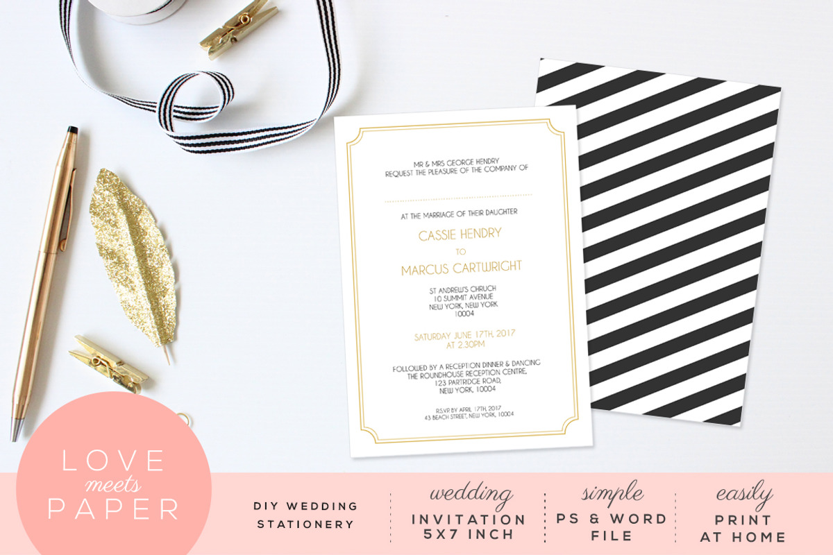 Wedding Invite Template I1001, an Invitation Template by Love Meets Paper (Photo 1 of 2)