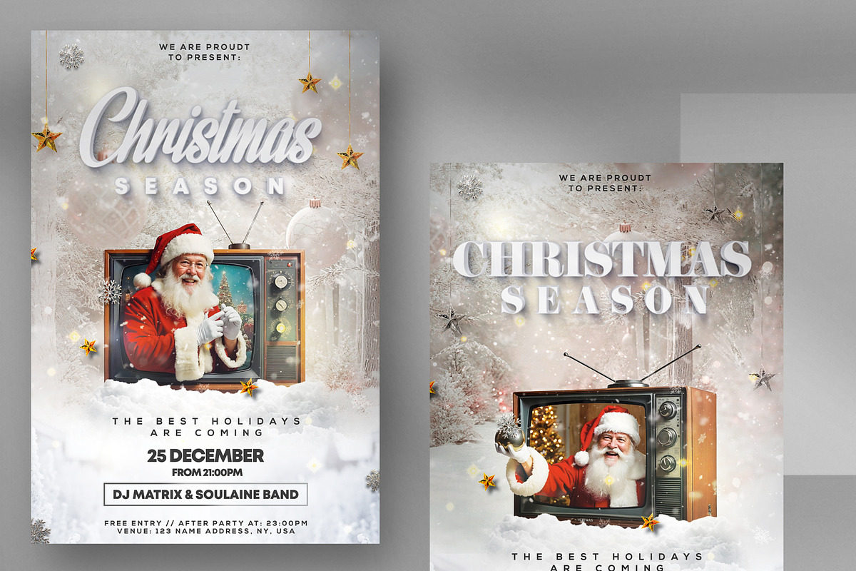 Christmas Season Flyer Invitation, a Flyer Template by PixelsDesign (Photo 2 of 2)