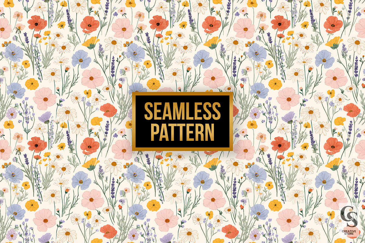 Cottagecore Autumn Embroidery Paper, a Pattern Graphic by Creative Store (Photo 4 of 5)