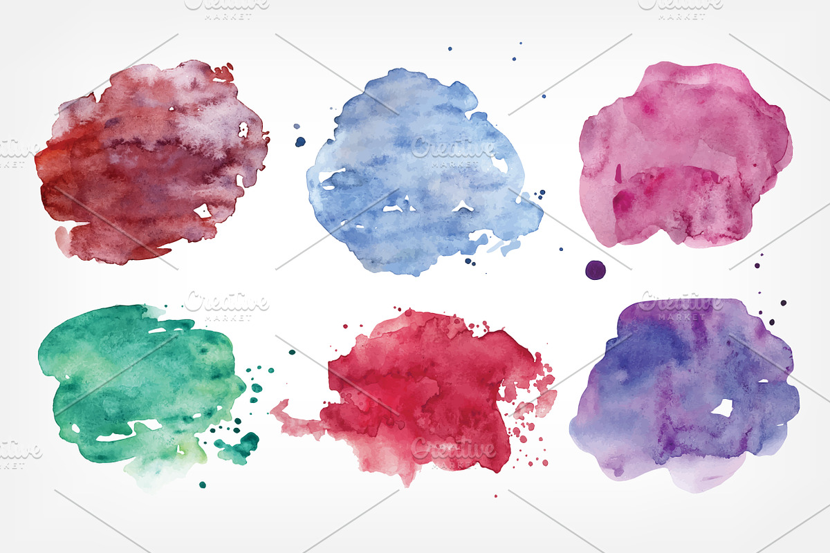 vector watercolor stains bundle, a Texture Graphic by Good Studio