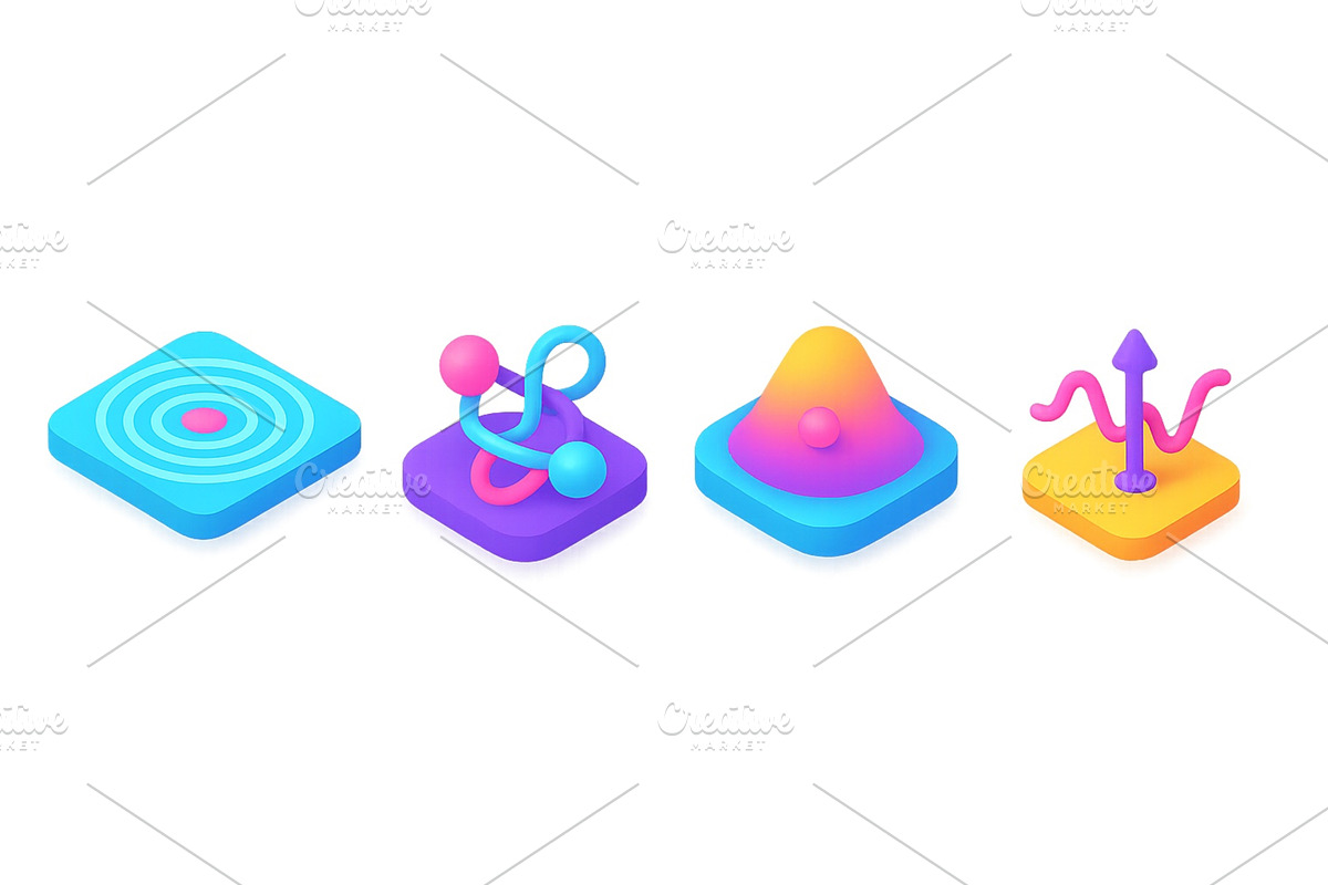 Colorful abstract shapes, an Illustration by ZinetroN