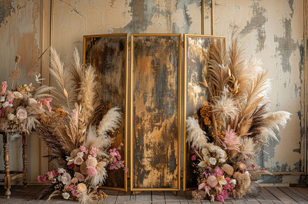 Rusty gold, room divider, backdrop, a Background Photo by Virgo Studio