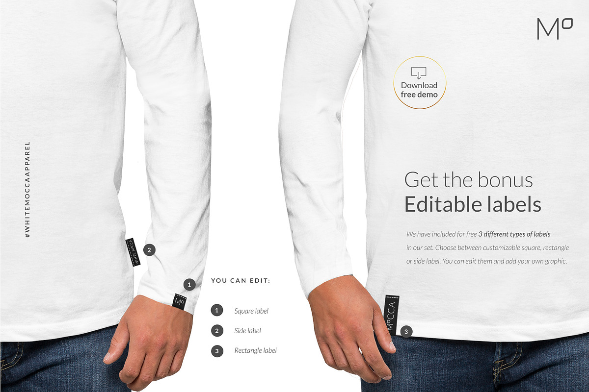Men Longsleeve Mockups Set FREE DEMO, a Books & Magazine Mockup by Apparel_Mockups (Photo 18 of 24)