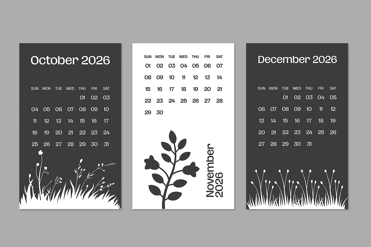 Black & White 2026 Wall Calendar, a Stationery Template by ContestDesign (Photo 5 of 5)