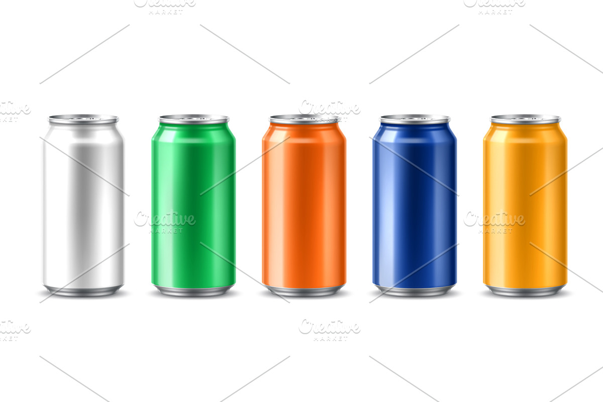 Realistic soda drink tin cans, a Food Illustration by Buch&Bee