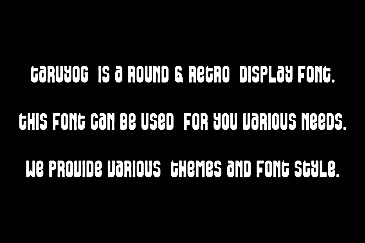 Taruyog - Retro Label Font, a Sans Serif Font by Iqsiart Studio (Photo 4 of 6)