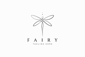 Fairy or Dragonfly Silhouette Logo, a Branding & Logo Template by Signatoro