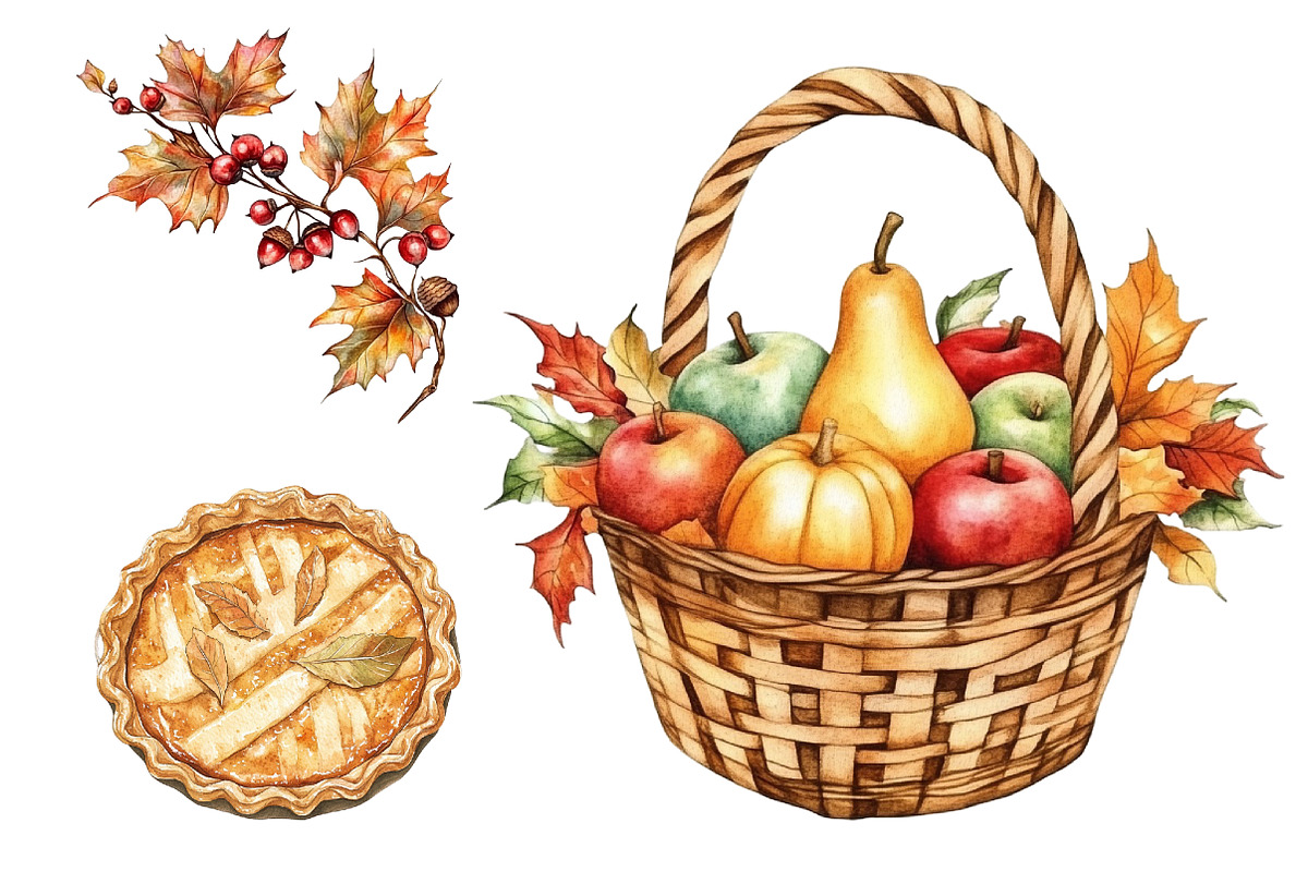 Thanksgiving greeting elements, a Seasonal Illustration by CitraGraphics (Photo 6 of 7)