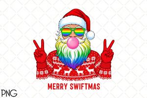Merry Swiftmas Retro Christmas PNG, an Illustration by Black Bird Studio