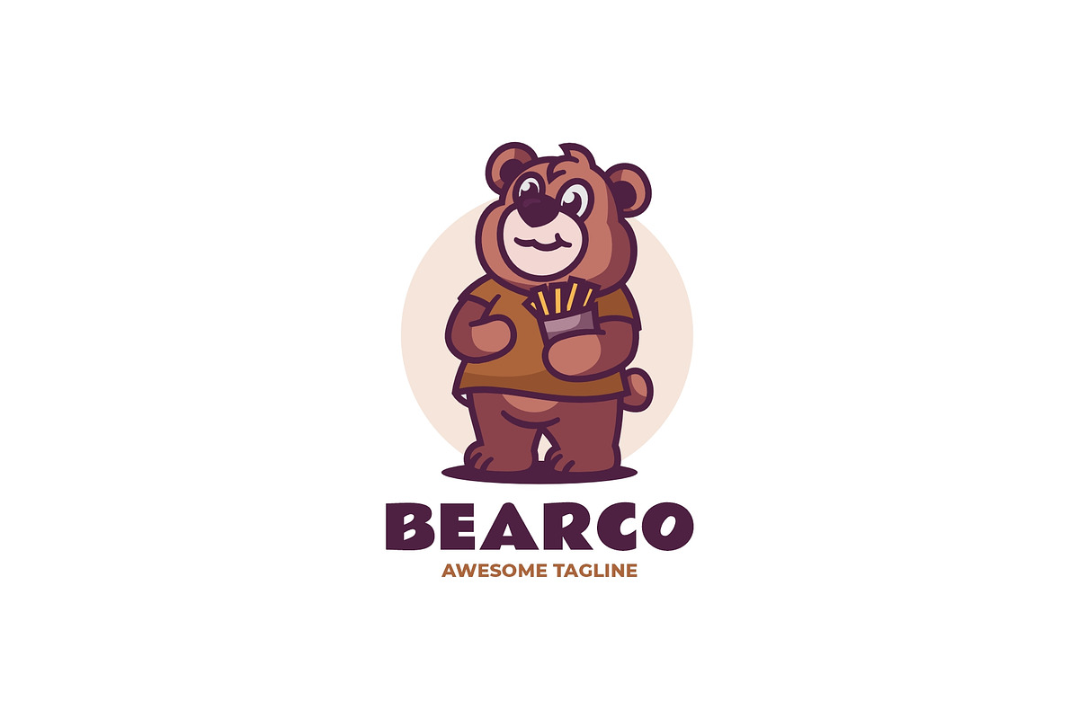 Bear Mascot Cartoon Logo, a Branding & Logo Template by Artnivora.Std