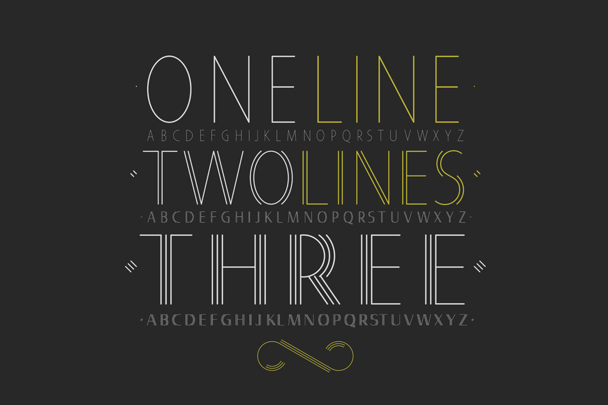 Vector linear typefaces collection, an Object Graphic by polygraphus