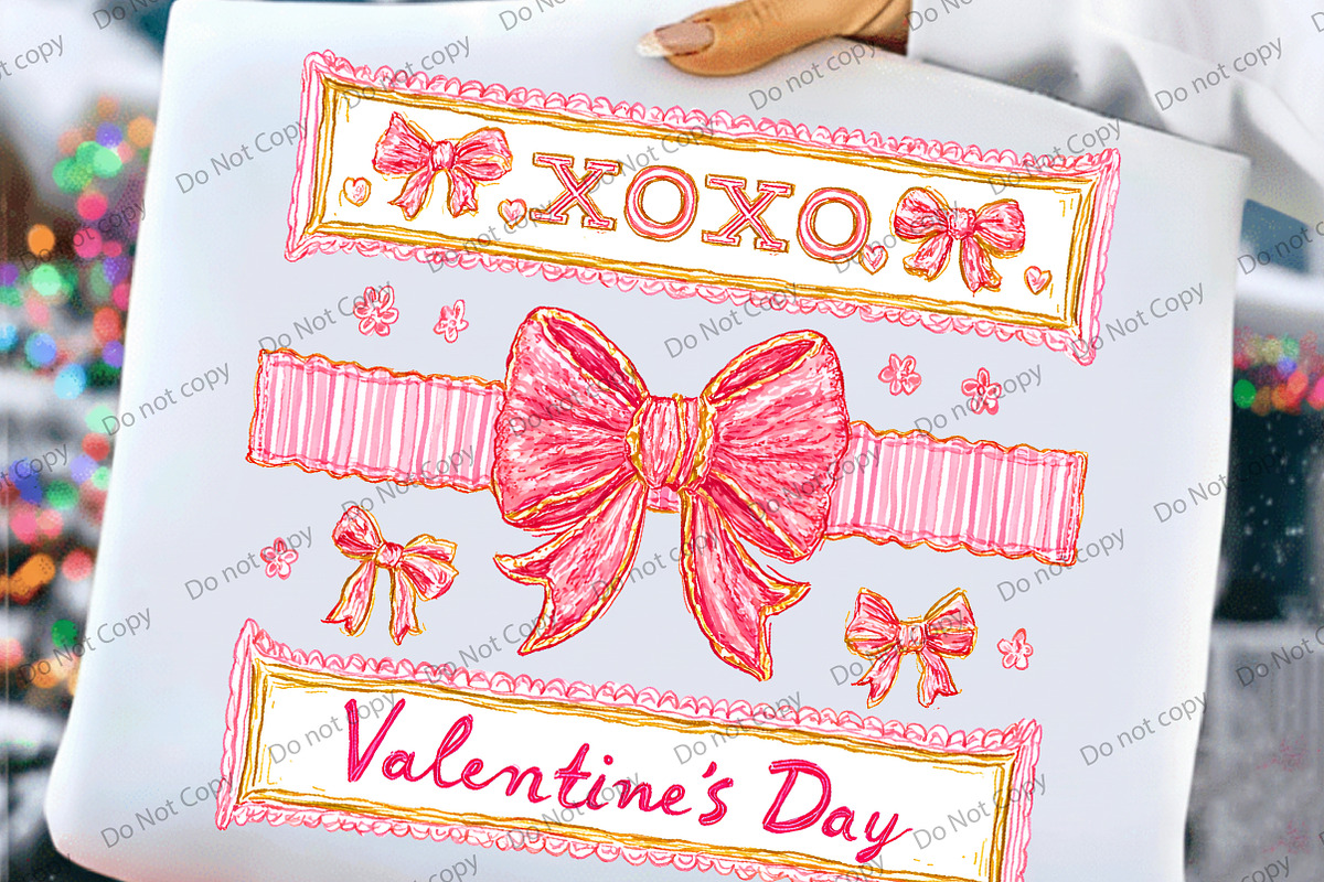 Coquette Valentine's Day XOXO PNG, an Illustration by Libby Wishes (Photo 1 of 8)