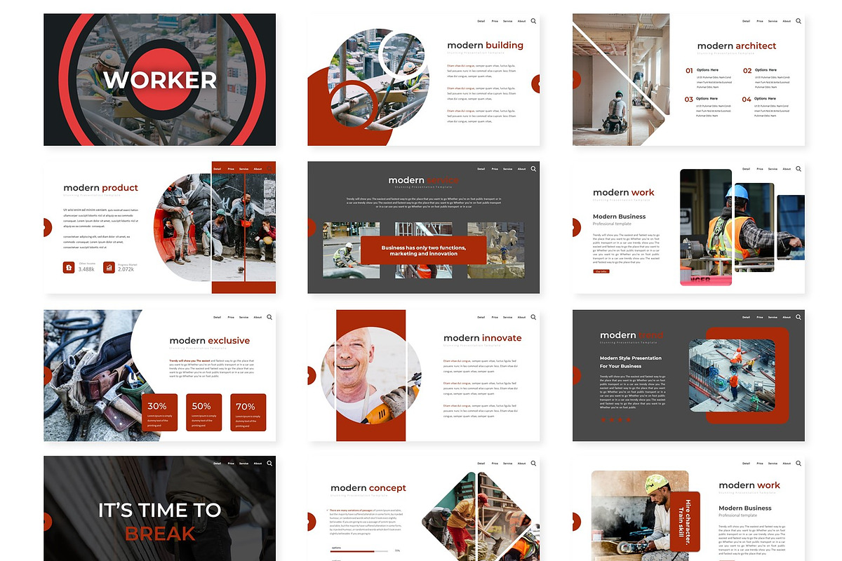 Worker - Google Slides Template, a Presentation Template by AQR Studio