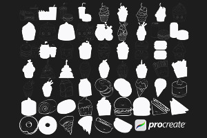 Kawaii Food Outline & Silhouette 2