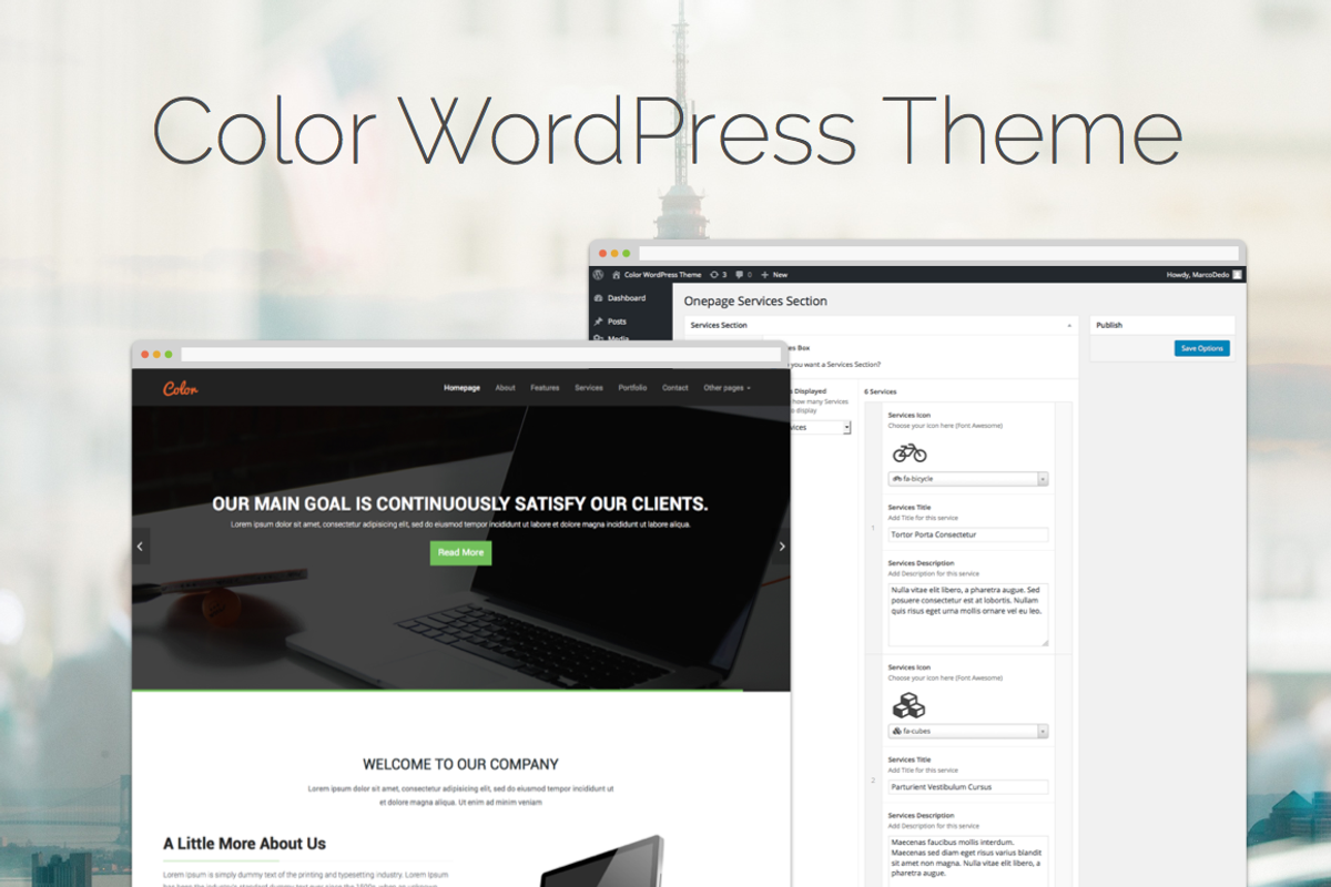 Color WordPress Theme, a WordPress Template by Theme in the Box (Photo 5 of 10)