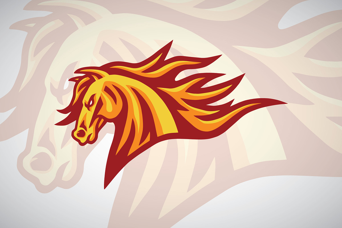Horse Mustang Fire Flame Logo Design, a Branding & Logo Template by vectorfarmer
