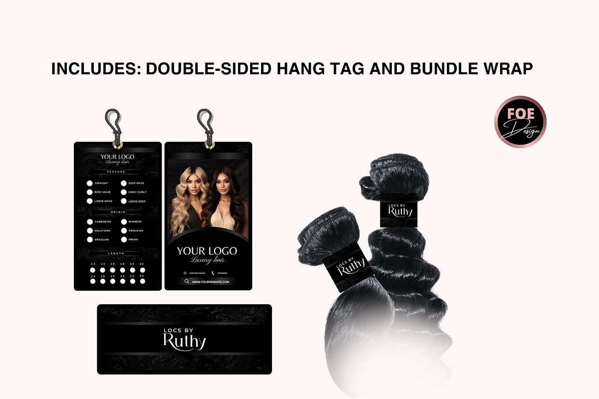 Hair Branding Kit | Hang Tags Thank, a Branding & Logo Template by Foedesigner (Photo 6 of 8)