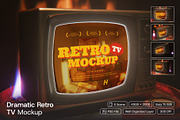 Dramatic Retro TV Mockup, an Advertising Mockup by herutage (Thumbnail 1 of 6)