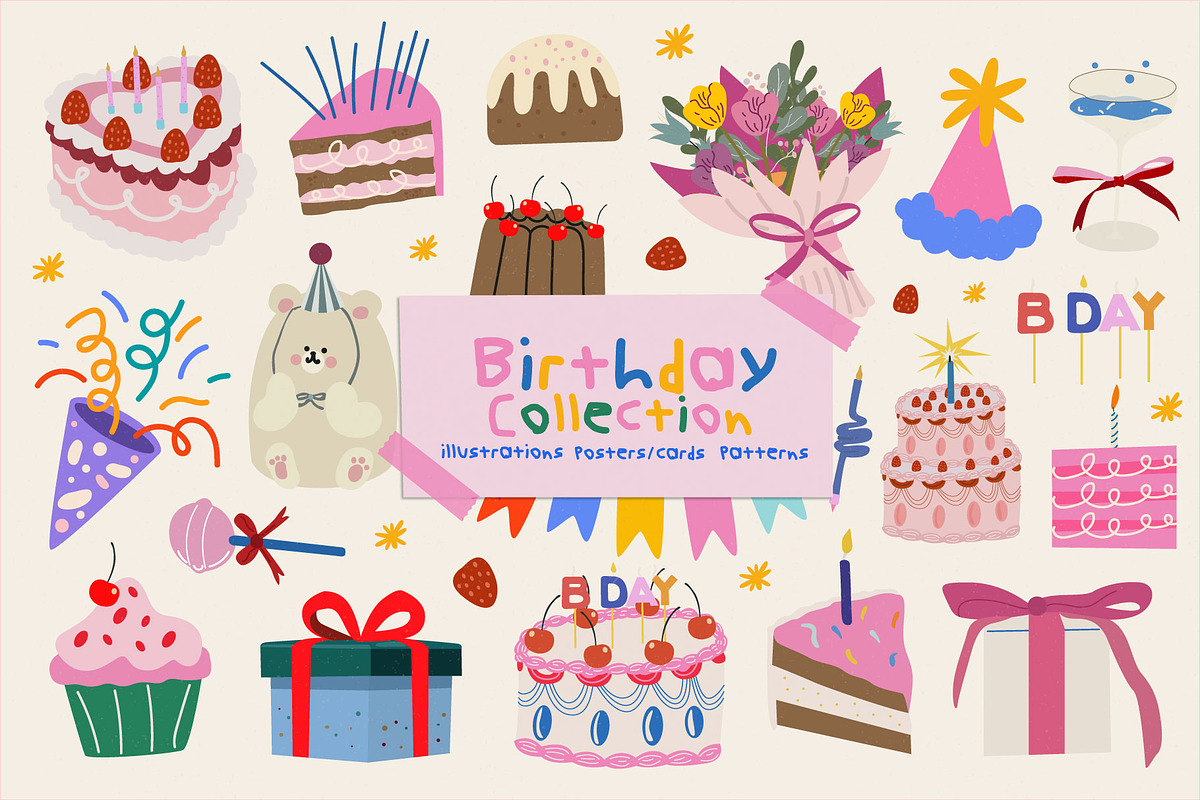 It's your Birthday bundle, a Food Illustration by Luamor (Photo 2 of 13)