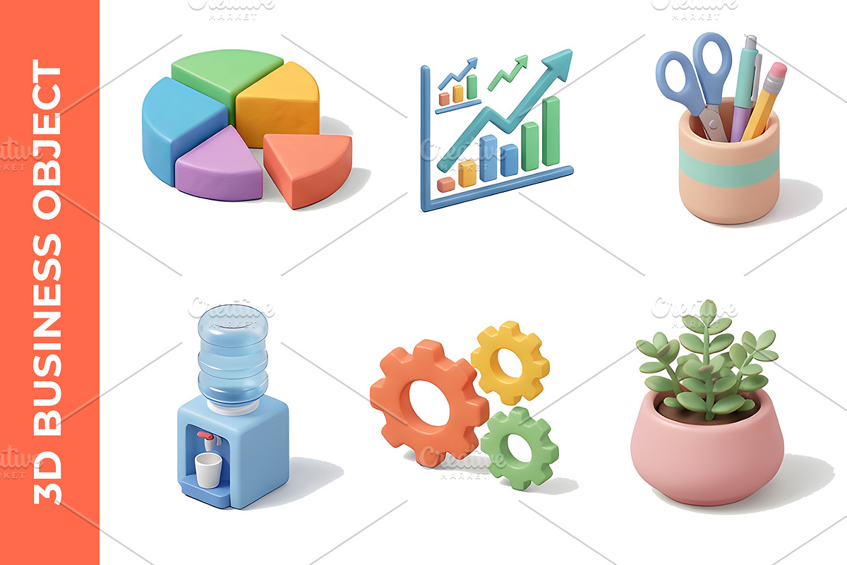 3D business and office objects, an Object 3D Model by nandinigraphics (Photo 2 of 3)