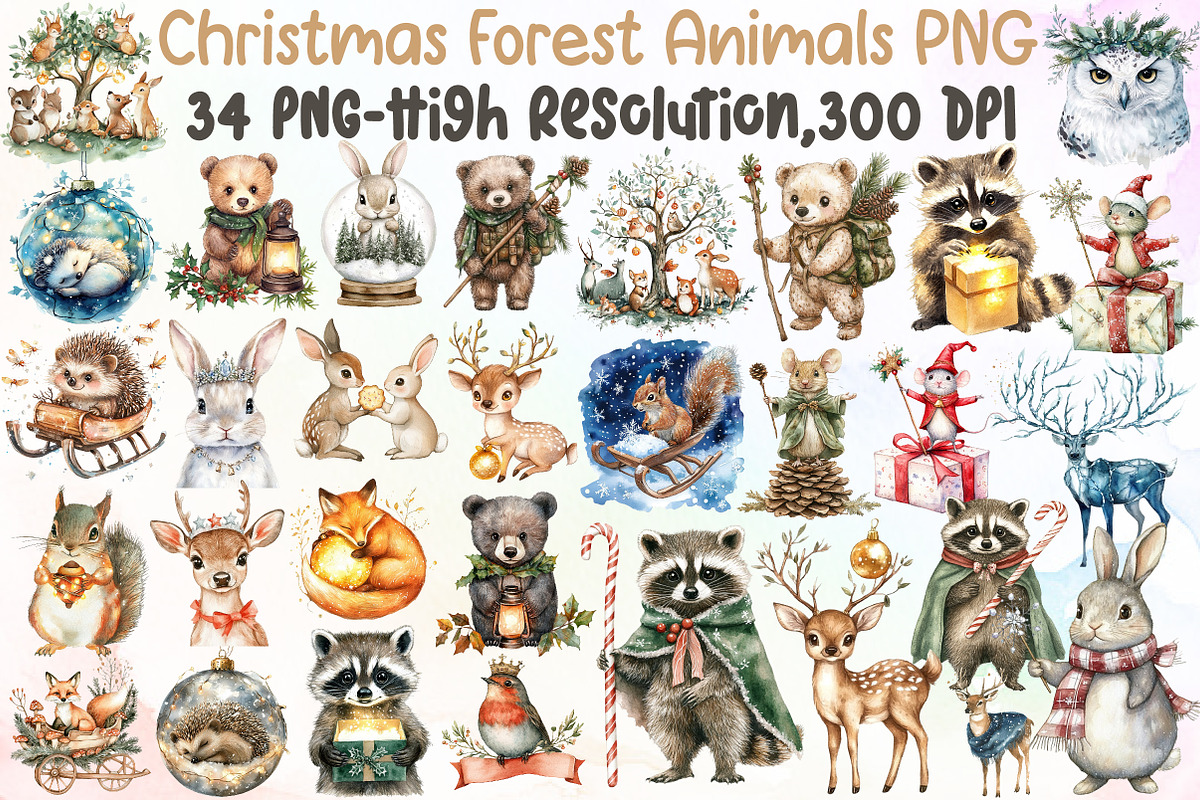 Christmas Enchanted Forest Animals P, an Illustration by Sublimation Artist (Photo 1 of 6)