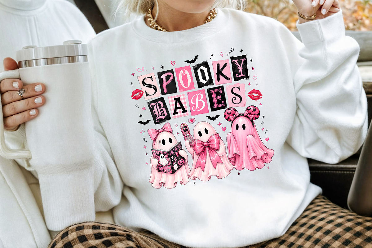 Coquette Pink Ghost Halloween PNG, a Seasonal Illustration by Creative Art (Photo 3 of 3)