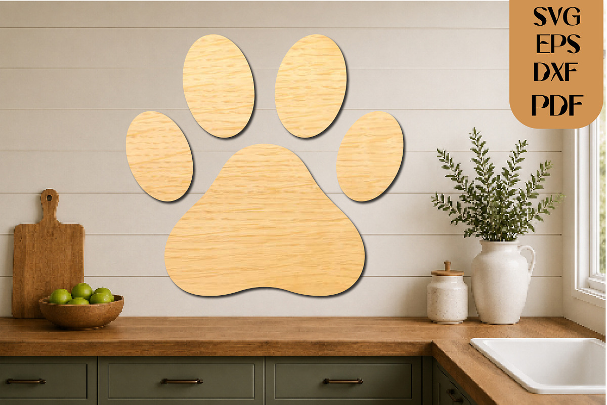 Paw Print SVG Laser Cut File, an Object Graphic by DreamCafeArt (Photo 3 of 4)
