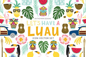Tropical Luau Digital Illustrations