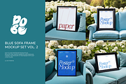 Blue Sofa Frame Mockup Set - Vol 2, a Merchandise Mockup by DOBE Studio (Thumbnail 1 of 4)