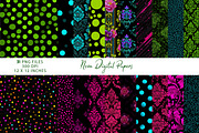 Neon Digital Papers, a Pattern Graphic by CreationArt (Thumbnail 1 of 4)