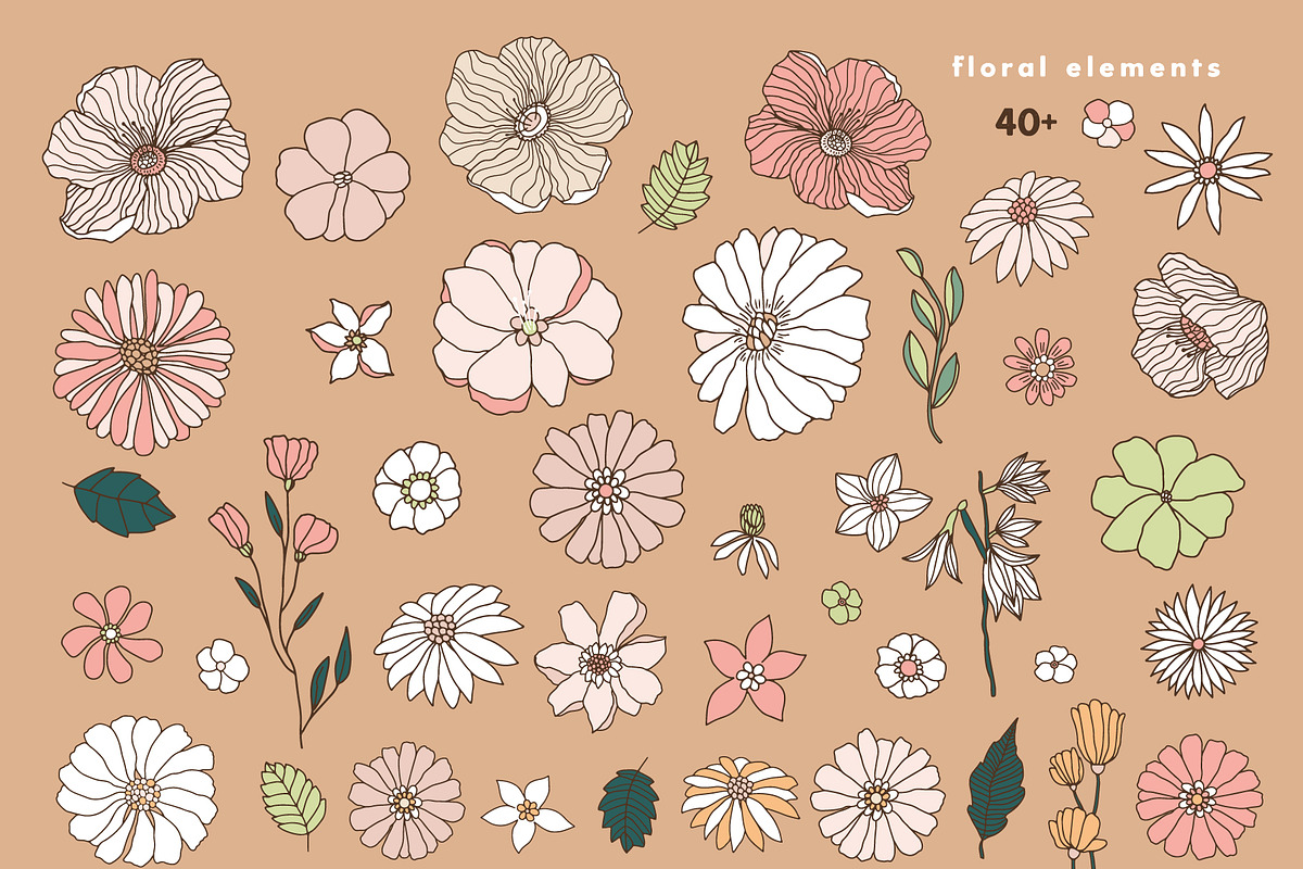 Groovy Meadow floral collection, a Pattern Graphic by solmariart (Photo 4 of 10)
