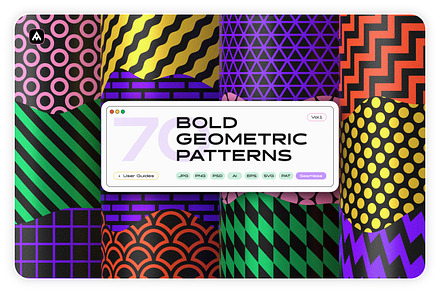Bold Geometric Seamless Patterns, a Pattern Graphic by Samolevsky